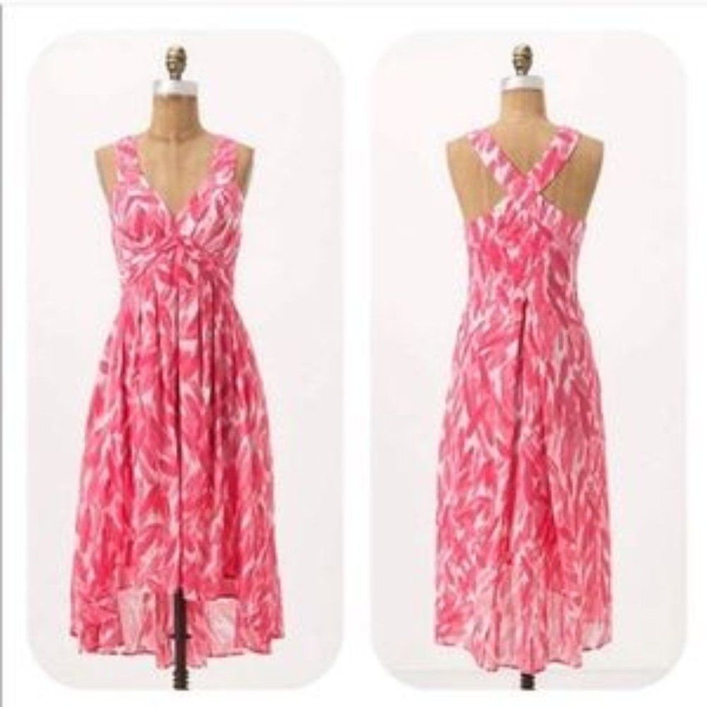 Anthropologie Pink High Low Dress